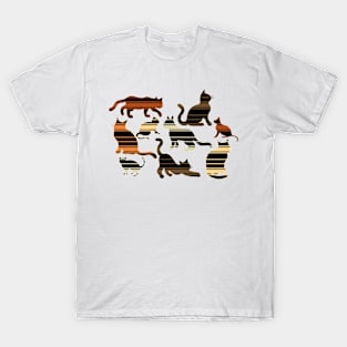 Striped Cats For Halloween , Optical Illusion T-Shirt